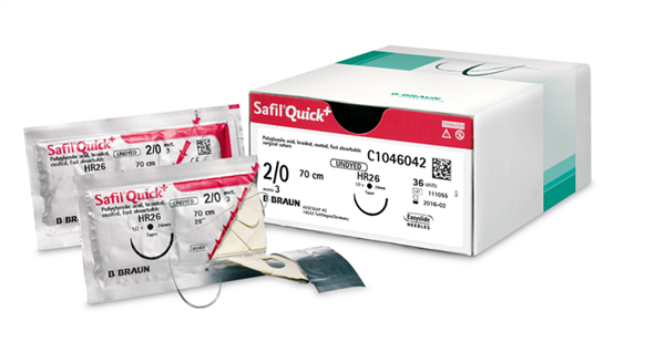 Szwy chirurgiczne - Safil® Quick 3/8 koła 3/0 DS24 70cm-bezbarwny-wchłanialne -36 szt.