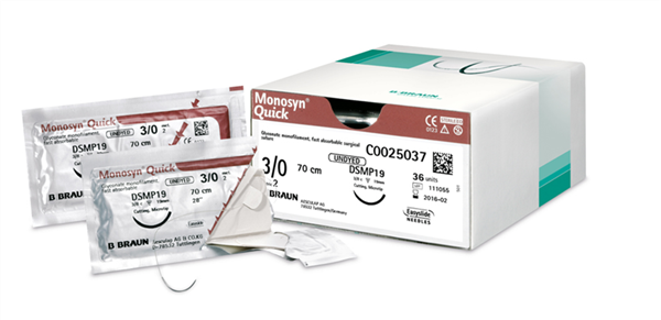 Szwy Monosyn®Quick 3/8 kola 5/0 (1) DS12 45cm- bezbarwny-wchlanialne -1 szt.