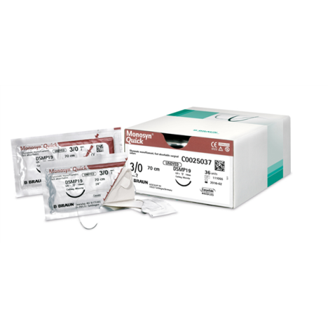 Szwy Monosyn®Quick 3/8 kola 4/0 (1,5) DS12 45cm- bezbarwny-wchlanialne -1 szt.